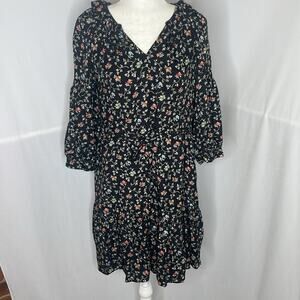 Rebecca Taylor silk floral mini dress with adjustable tie waist